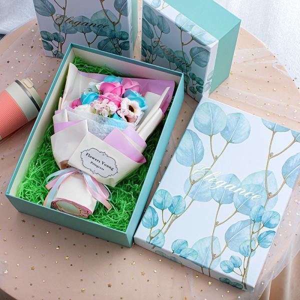 Middle Rectangle Gift Boxes Packaging Rigid Cardboard Paper Base And Lid Gift Boxes