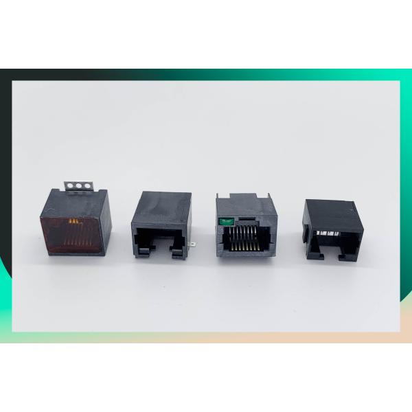 1x1 Ethernet Molex RJ45 Modular Jack 18.1L Black Horizontal Plastic Material