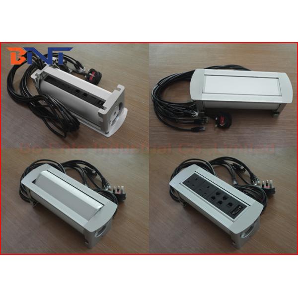 UK Standard Desktop Conference Table Socket , Table Manual Rotating Power Outlet