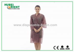 China Brown Female Disposable Kimono Robe , Disposable Bath Robes factory