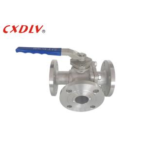 Buy cheap Full Bore SS 3 Way Flanged Ball Valve T / L Port Floating Valve from wholesalers