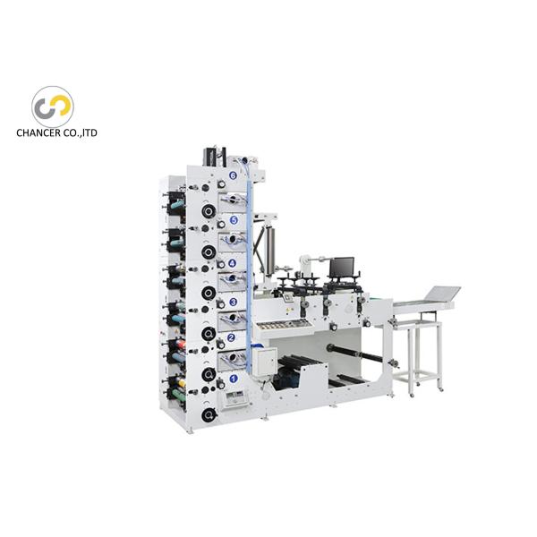 5 colors adhesive label flexo printing machine with 3 die cutting stations