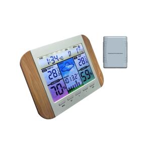 China High quality Colorful Wood Wireless Digital Pressure Gauge Weather Station temperature humidity meter MS6142S factory