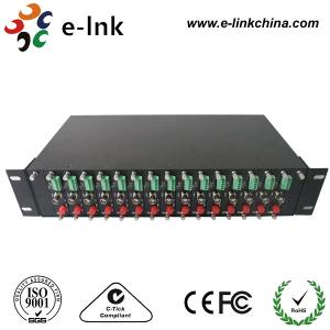 China 16 Slot 2U Video Converter Rack CCTV Fiber Optic Converter , CCTV Coax To Ip Converter on sale