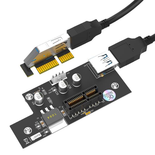 PCI-E 1X to 16X Riser Card Extender 22cm with Magnetic Foot Pads