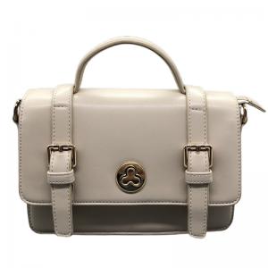 China Genuine Leather Ruched White Color Chain Women Handbag factory