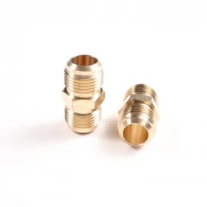 China Custom 1/4 Brass Fitting 1/2 3/4 5/8 Nipple Connector Pipe Threaded Copper Brass Union Nipple Insert Nut factory