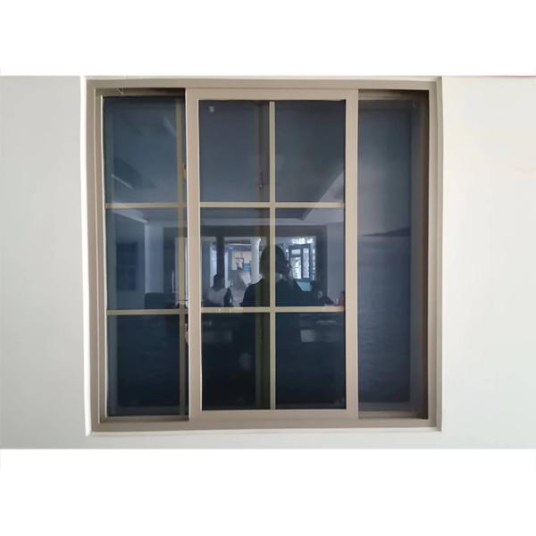Flush PVC Anthracite Double Glazed Windows With Grill 2.28 Inch