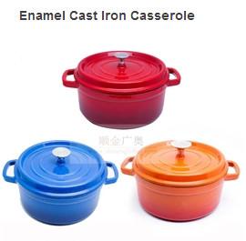 China Cast Iron Enameled Cookware/Enamel Cast Iron Casserole/Round Enamel Pots factory