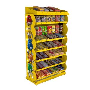 China Customized Point Of Sales Displays Candy Display Rack With Adjustable Trays factory