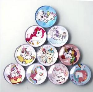 China Rubber PVC Promotional Business Gifts 3D Crystal Glass Round Souvenir Fridge Magnets factory