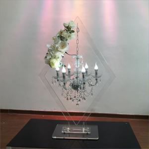 China ZT-407C  Wedding event centerpieces rhombic clear acrylic stand with crystal lighting chandeliers factory