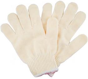 China Industrial Cotton Knitted Gloves White PPE Polyester String 24cm Length on sale