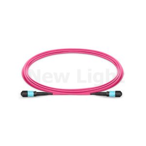 China 12 Core OM4 MPO MTP Patch Cord with 3.0mm LSZH Magenta Cable and Female Connector factory