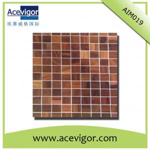 China Square wood mosaic tiles for bathroom or living room wall decoration on sale