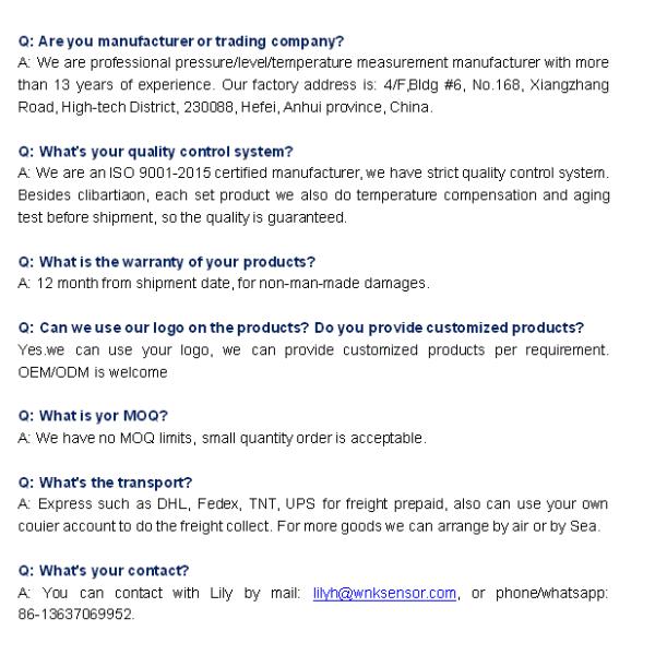 Mini Analog I2C Pressure Sensor With 1 4 NPT Quick Connection