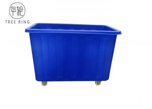 China Customized Rotational Molding 300kg Recycling Plastic Laundry Storage Cart With Insert on sale
