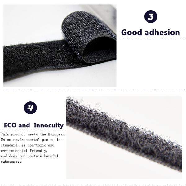 Customized nylon polyester self adhesive hook and loop strap