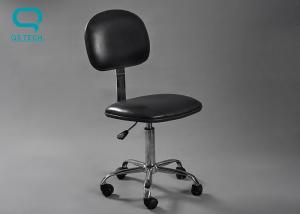 China Black / Blue PU Leather Lab Chairs With Wheels 400-600mm Adjustable Height on sale
