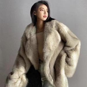 China                  2023 Luxury Winter Fur Coat Fashion Racoon Fox Fur Coat for Women              on sale