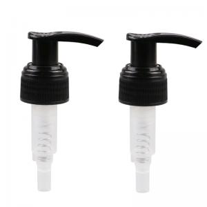 China Right Left Lock Black Lotion Pump 24 410 Ribbed Closure 1.2ml Dosage on sale