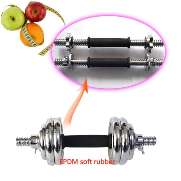 standard dumbbell bar with two collars for sale with rubber handle grip