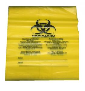 China Medical Waste Autoclavable Biohazard Yellow Bag HDPE LDPE Gravure Printing factory