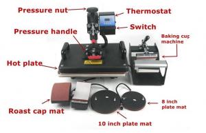 China 5 in 1 Swing Heat Press Machine Digital T-shirt Heat Transfer  Sublimation Transfer Machine for Mug Cap Hat Plate Print factory