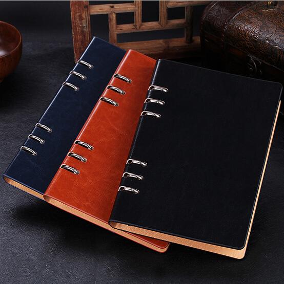China Business gift - Manufacture loose-leaf notebooks 6 ring binder leather agenda LN-005 factory