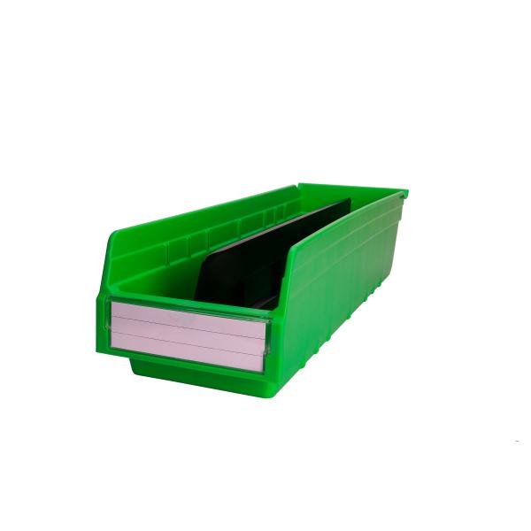Office Classification Simplified with Stackable Plastic Shelf Bins in Solid Box Style