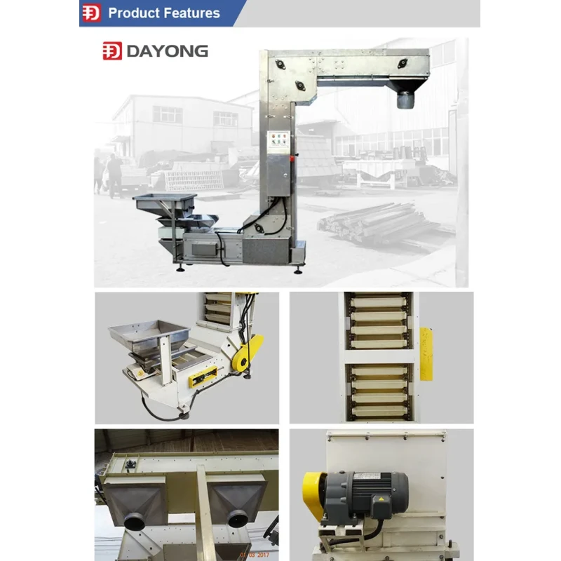 OEM Customized C Z Type Modular Bucket Elevator Food Grade Conveyor PP Bucket Hopper Granules Potato Chips Multimouth Output