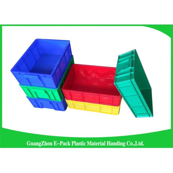 Durable Stackable Plastic Bins Space Saving , Reusable Black Storage Boxes