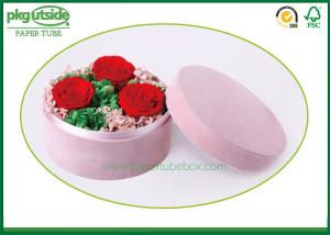 China Gift Packaging Round Cardboard Hat Boxes , Bouquet Flower Decorative Round Hat Boxes factory