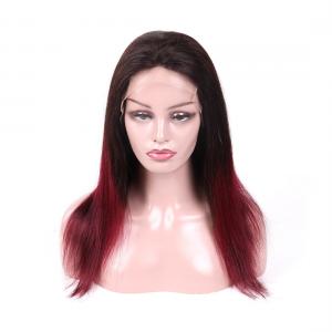 China Genuine Virgin Hair Lace Wigs , Black To Red Remy Lace Wigs Human Hair factory