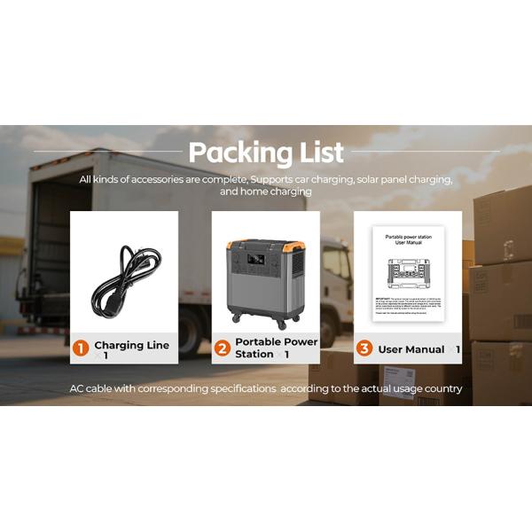 3000W Portable Power Station with UPS Function Flashlight and Jump Starter Solar Generator