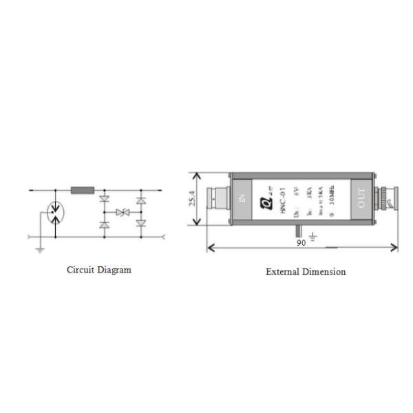 Signal surge protector BNC Series RJ45-E100/4-01 Series 6V 12V 24V 5KA