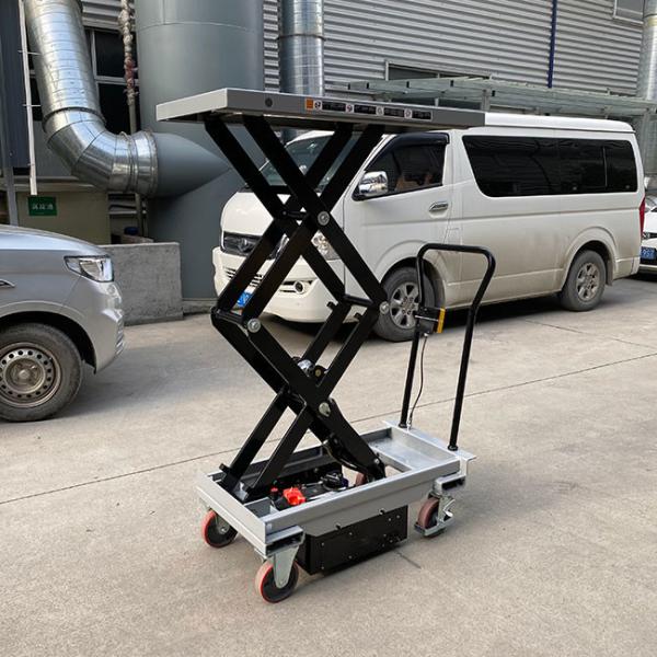 Mobile 0.8 Ton Double Scissor Lift Tables 1010mmx520mm Max Height 1410mm