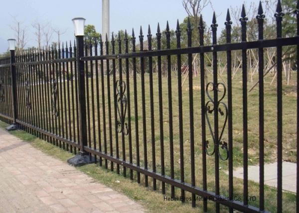China Powder Coated Security Picket Tubular Steel Fence , Ornamental Fence Panels factory