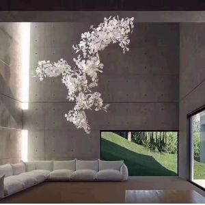 China Custom Nordic Decorative Chandelier Ginkgo Biloba Flower Chandelier on sale