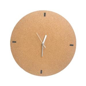 China Round Simple Cork Wall Clock Silent Quartz Movement Battery Operated 12 factory