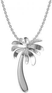 China Silver Smile - Solid Sterling Silver Beautiful Tropical Palm Tree Pendant Necklace, with 17.5inch Anchor Chain for Women factory