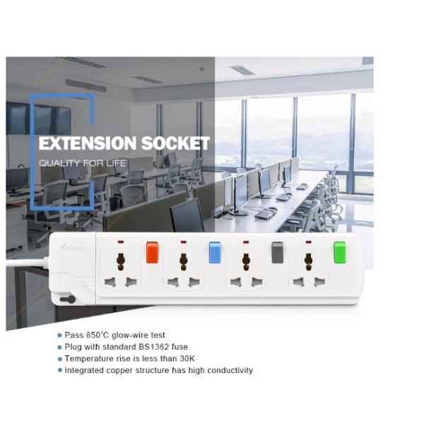 British 13A Electric Universal Extension Socket With USB