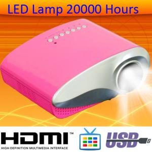 China Glossy Panel HDMI MHL Projector Work With Smart Phone LED Lamp 20000 Hours On Sale Beamer on sale