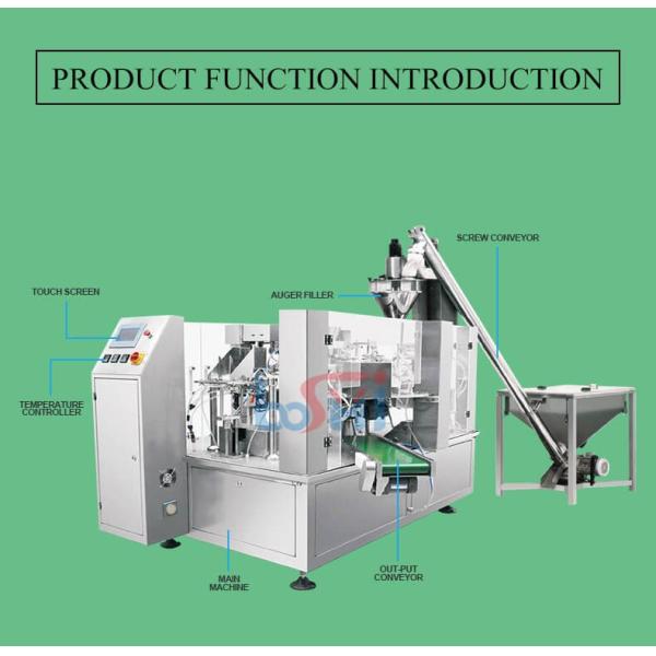 PLC Automatic Chilli Powder Packing Machine , Premade Stand Up Pouch Packaging Machine
