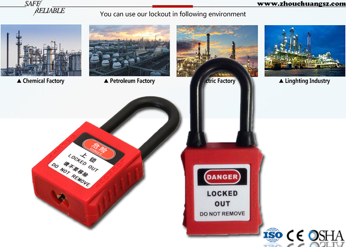 Durable Lock Out Padlocks , Dust Proof Nylon Shackle ABS Lock Out Locks