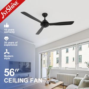 1stshine Ceiling Fan with 6 Speed Remote Control Standard Wind Black Metal Blades