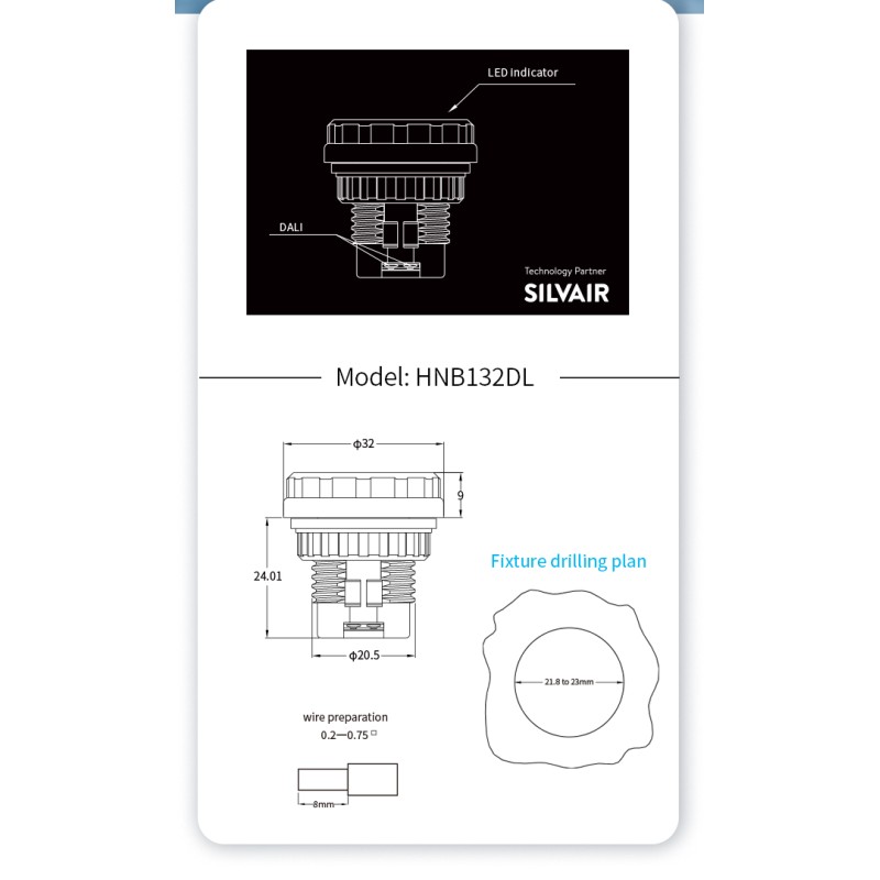 Zhaga Book20 Based SILVAIR Bluetooth Mesh to DALI converter, self-contained "application controller"