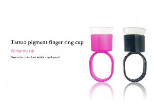 China Pink Pigment Ink Cups Ring Disposable With Sponge For Permanent Makeup Tattoo Machine on sale