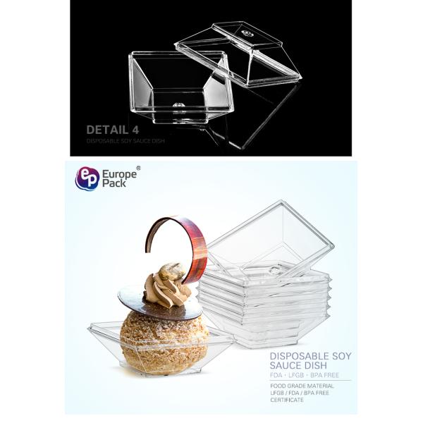 2019 new products disposable plastic tableware square sauce dish