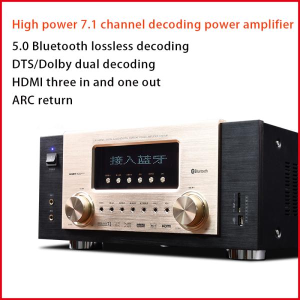 7.2 Channel Bluetooth Stereo Amplifier , Home AV Amplifier 600 Watt With Radio USB